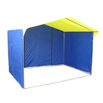 Торговая палатка Митек «Домик» 4.0x3.0 К, тент - ПВХ, желто-синяя
