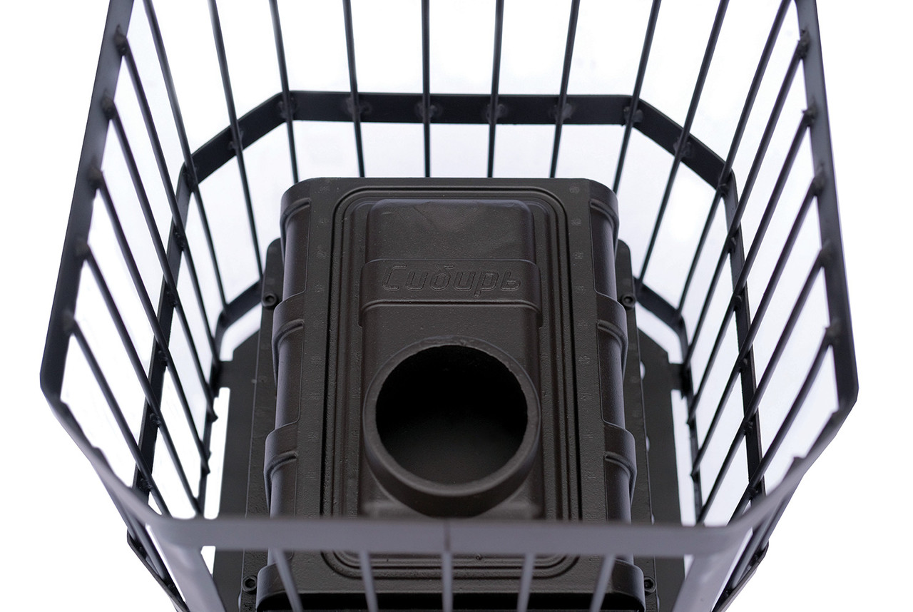 Банная печь чугунная "Сибирь-15". Чугунная дверца без ВТК (сетка) - фото 6 - id-p181626519