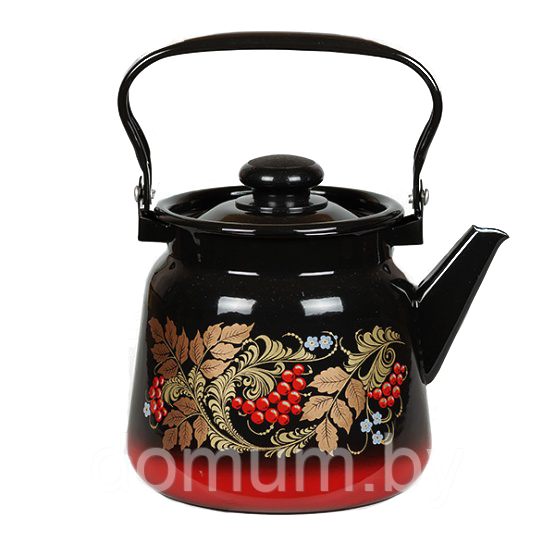 Чайник эмалированный 3.5л С2716.38 (красно-черный) - фото 1 - id-p181634879