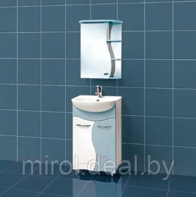 Шкаф с зеркалом для ванной Акваль Милана 50 / AM.04.50.00.L - фото 4 - id-p181637159