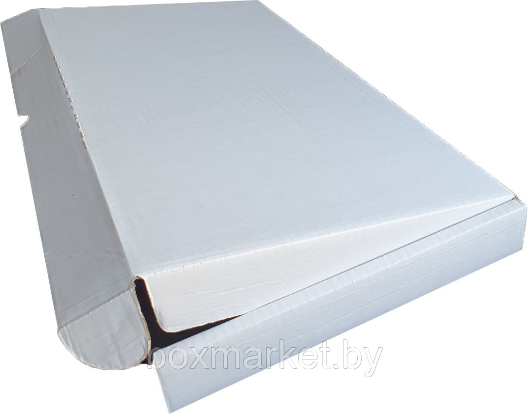 Коробка самосборная 460 х 270 х 45 мм белая fefco 0427 из гофрокартона 3 мм Т23 - фото 1 - id-p181638412