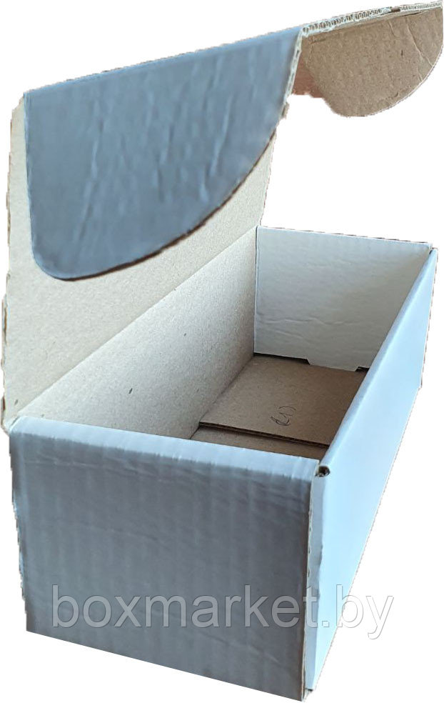 Коробка самосборная 255х105х85 мм белая fefco 0471 из гофрокартона 3 мм Т23 - фото 1 - id-p181638507