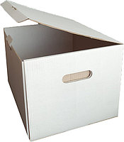 Коробка архивная 352х300х250 мм белая из гофрокартона 3 мм Т23