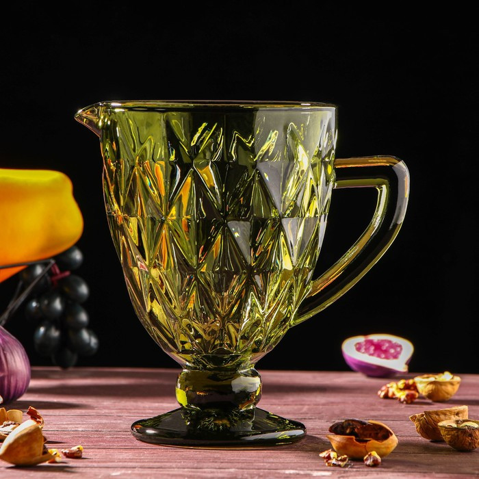 Набор питьевой из стекла «Круиз», 7 предметов: кувшин 1,1 л, бокалы 300 мл, 6 шт, цвет зелёный - фото 2 - id-p181644125