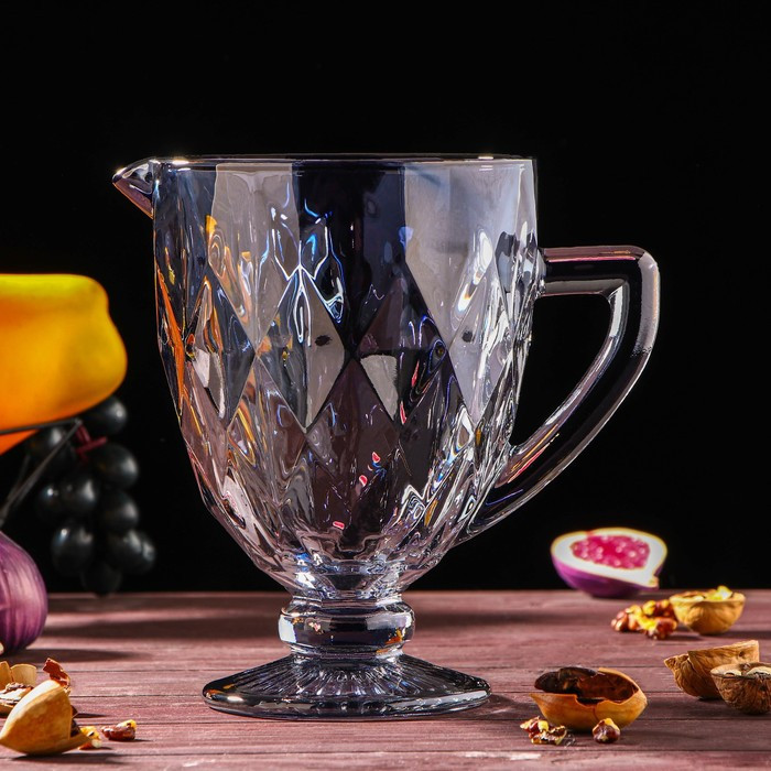 Набор питьевой из стекла «Круиз», 7 предметов: кувшин 1,1 л, бокалы 300 мл, 6 шт, цвет серый - фото 2 - id-p181644129