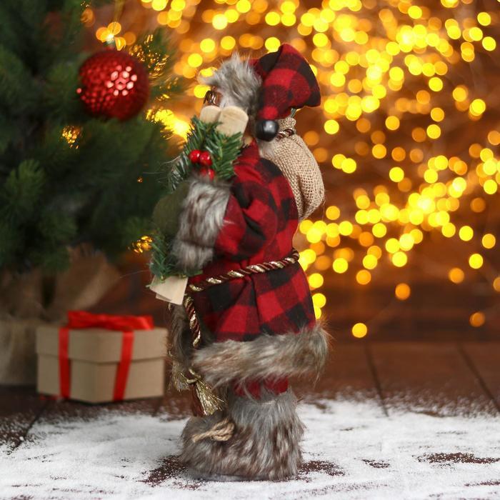 Дед Мороз "В мохнатой шубке с лыжами" 14х30 см - фото 2 - id-p181641513