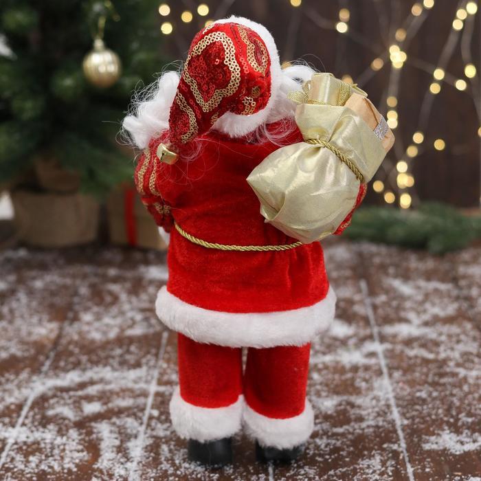 Дед Мороз "В красной шубе с подвязкой, с подарками" 16х30 см - фото 3 - id-p181641555