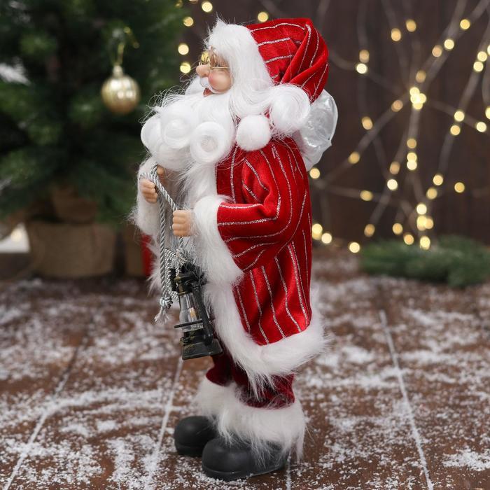 Дед Мороз "В красной полосатой шубе, с подарками" 16х30 см - фото 2 - id-p181641556