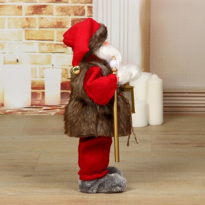 Дед Мороз "Телогрейка, с фонарём" с подсветкой, двигается, 38 см - фото 4 - id-p181641567