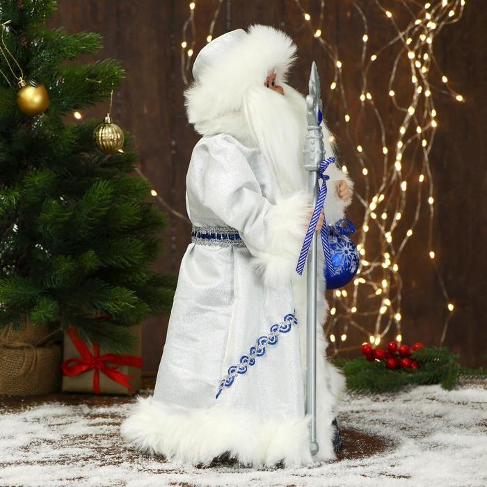 Дед Мороз "В синей шубе, с посохом и шариком" двигается, 22х45 см - фото 4 - id-p181641607