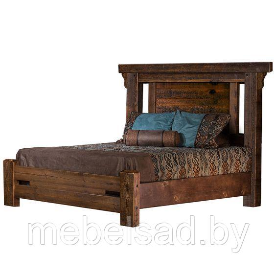 Кровать деревянная рустикальная "Кантри Люкс №32" Ш2000мм*Д2200мм