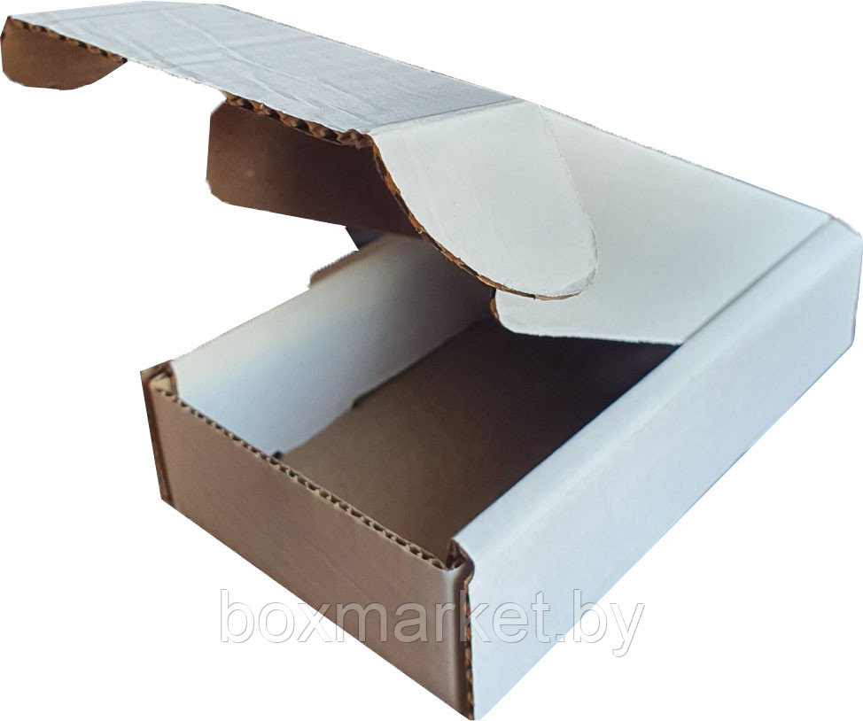 Коробка самосборная 75 х 170 х 40 мм белая fefco 0427 из гофрокартона 3 мм Т23 - фото 1 - id-p181638328