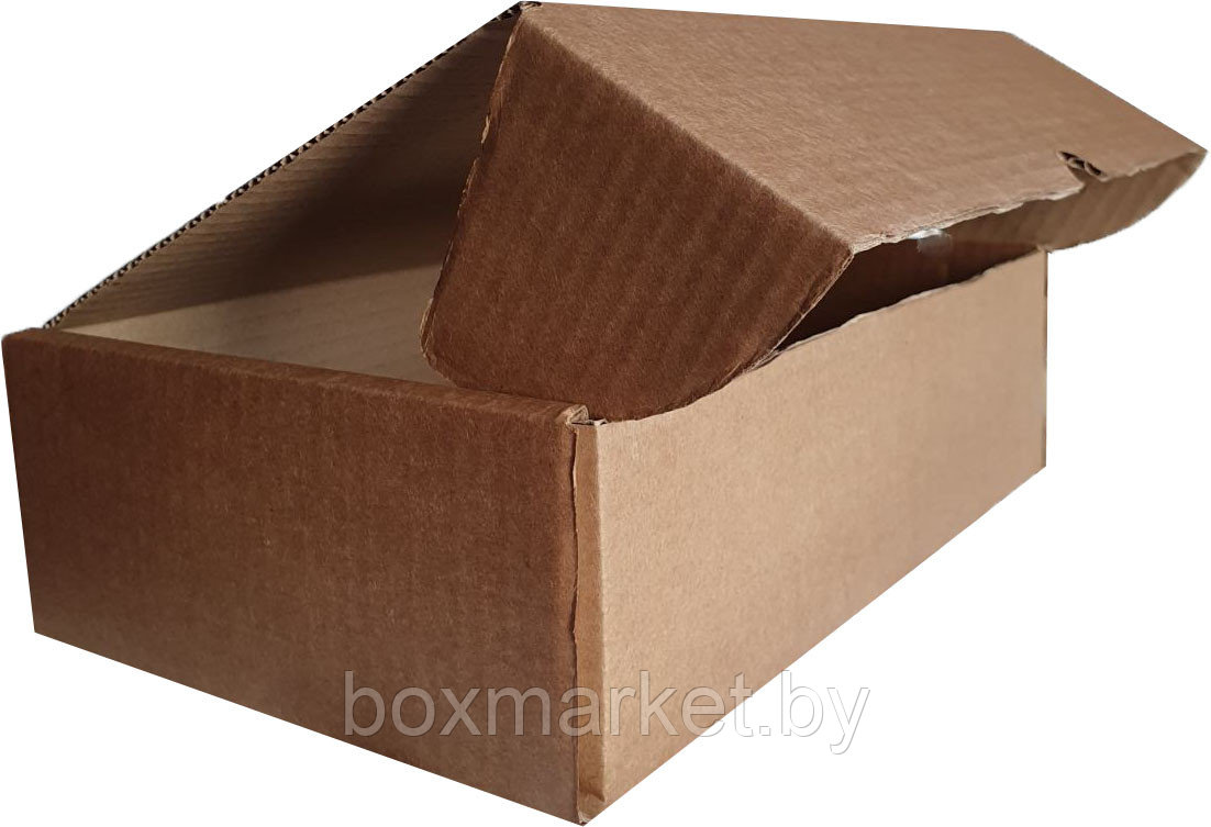 Коробка самосборная 190х130х60 мм трехслойная гофрокартон В (3 мм) Т23 бурый(крафт) - фото 1 - id-p168520733