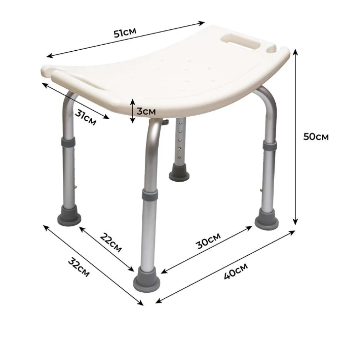 Поддерживающий стул для ванной и душа ТИТАН (складной, регулируемый) - фото 6 - id-p181659337