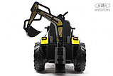 Детский электромобиль RiverToys A777MP (желтый) экскаватор-погрузчик, фото 4