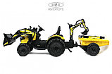 Детский электромобиль RiverToys A777MP (желтый) экскаватор-погрузчик, фото 5