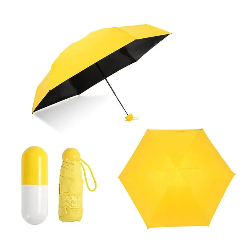 Зонт-капсула Mini Pocket Umbrella. Желтый - фото 2 - id-p181660772