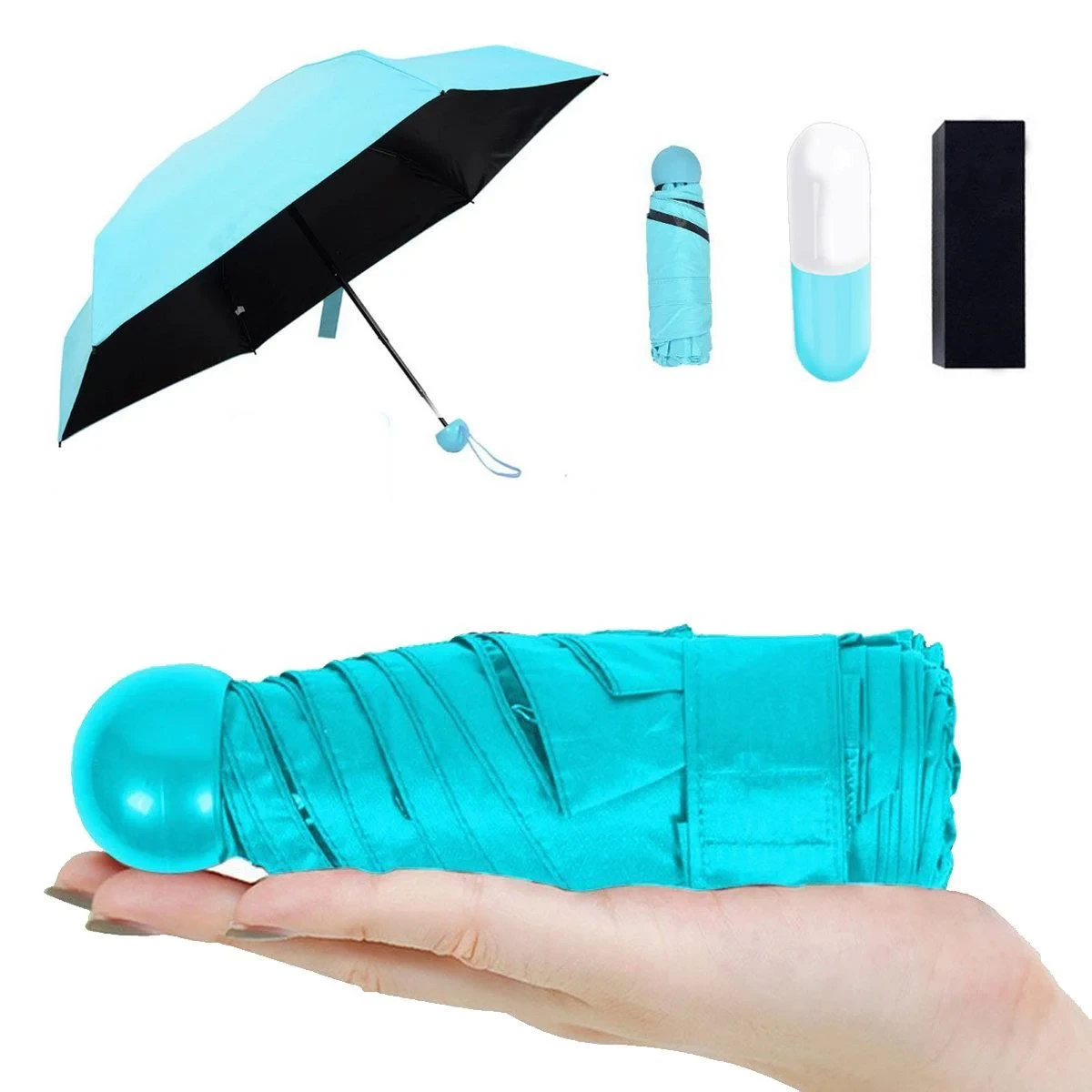 Зонт-капсула Mini Pocket Umbrella. Голубой - фото 1 - id-p181660864
