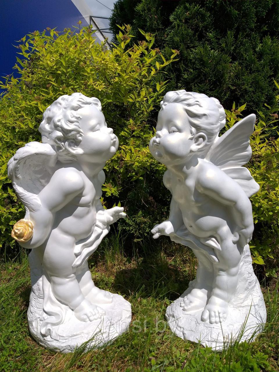 Скульптура "Ангелочки с поцелуями " Высота 52см. Бетон. - фото 1 - id-p181663946