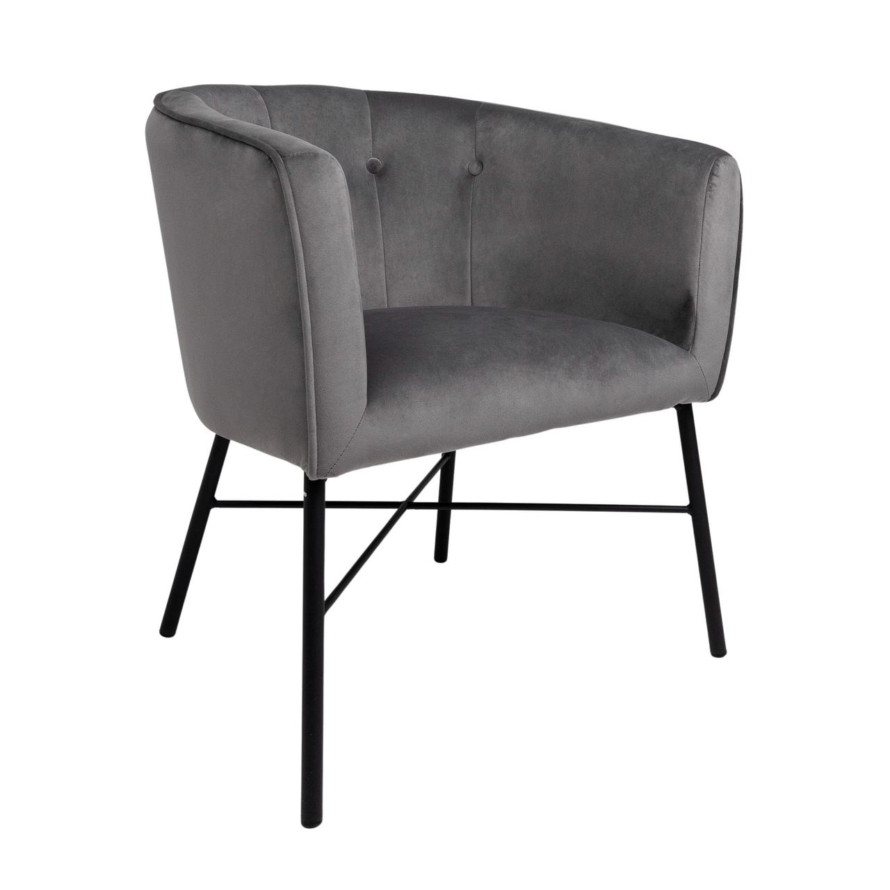 Кресло Almond, серый, велюр - фото 1 - id-p178419325