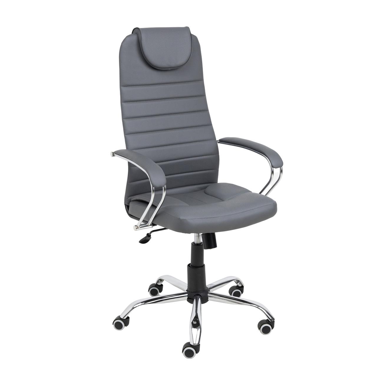 Кресло поворотное AV 138, серый, экокожа
