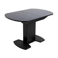 Стол раздвижной Корсика, мрамор черный, фотопечать + стекло