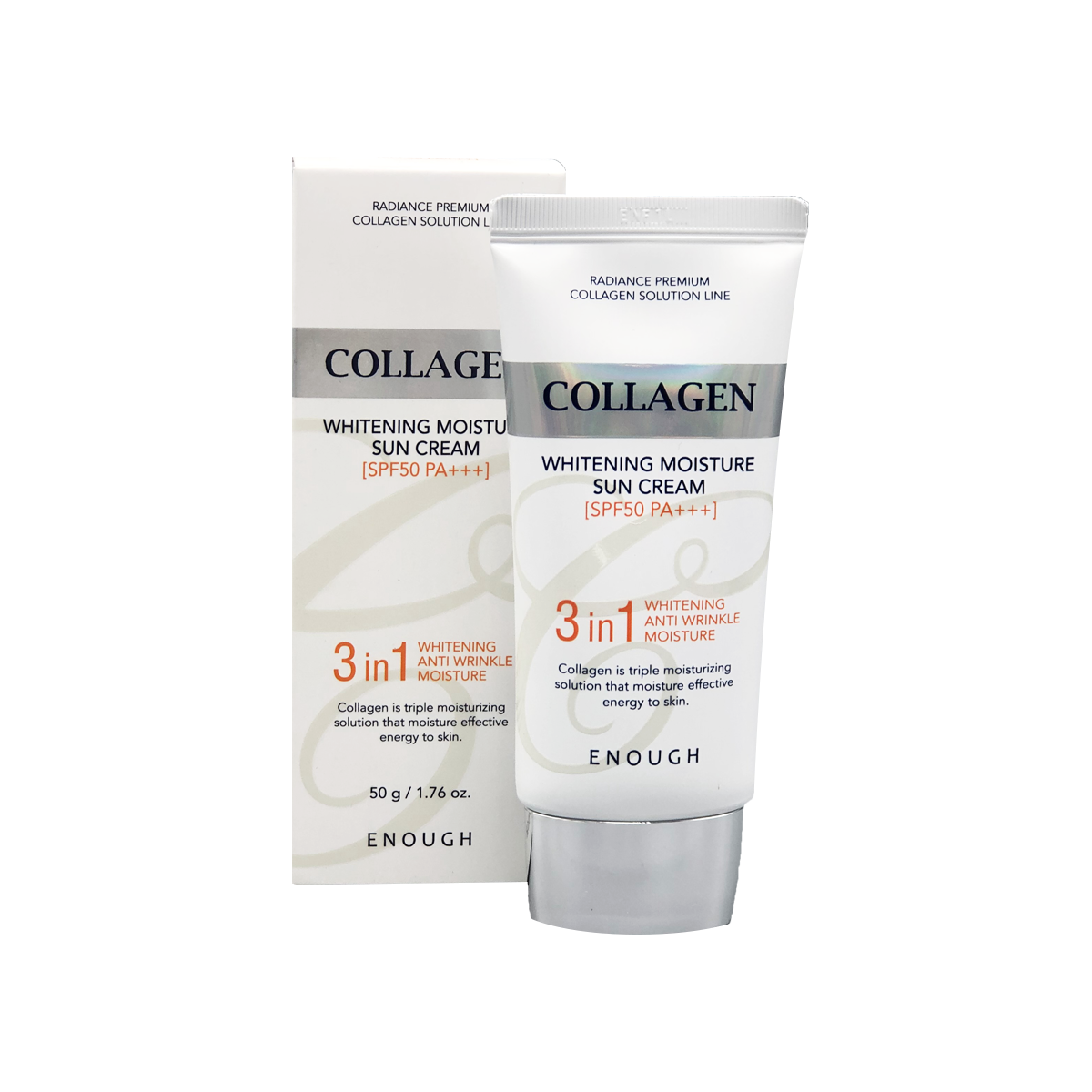 Солнцезащитный крем с коллагеном Enough Collagen 3in1 Whitening Moisture Sun Сream SPF50 P+++, 50 мл
