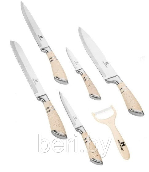 HM-6631 Набор ножей Hoffmann, 7 предметов, на подставке, разные цвета - фото 2 - id-p181696890