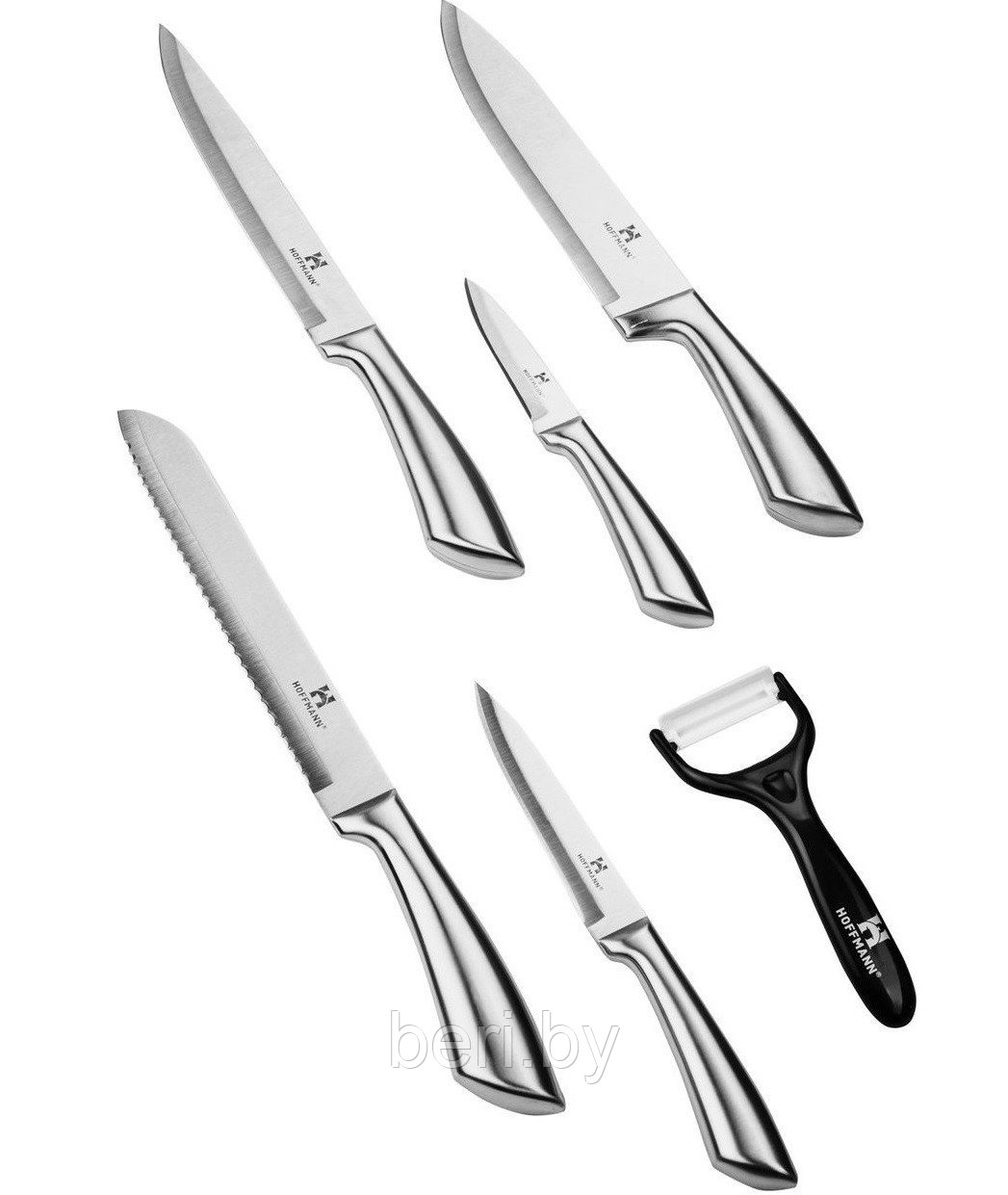 HM-6629 Набор ножей Hoffmann, 7 предметов, на подставке, разные цвета - фото 2 - id-p181696906