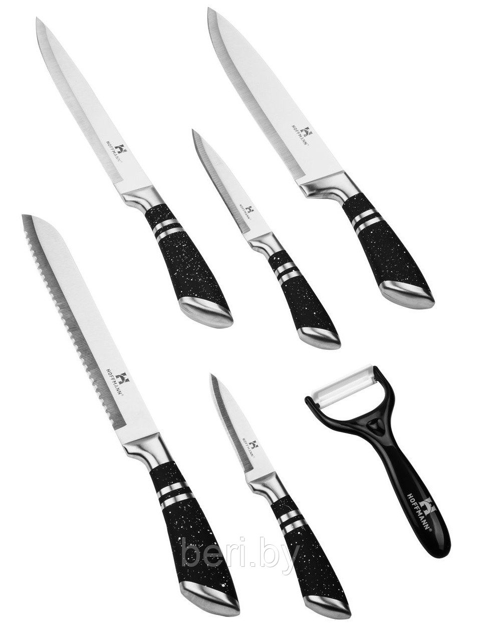 HM-6633 Набор ножей Hoffmann, 7 предметов, на подставке, разные цвета - фото 2 - id-p181696908
