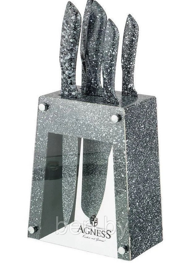911-679 Набор ножей Agness, на подставке, 6 предметов, нержавеющая сталь - фото 1 - id-p181696912