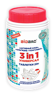 Химия для бассейна Универсал 3 в 1 (хлор, альгицид, коагулянт) ТАБЛ. 20 ГР, 1КГ. BIOBAC