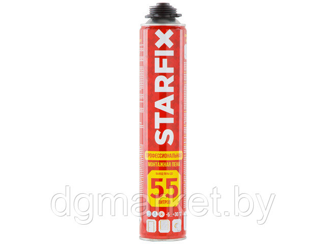 Пена монтажная профессиональная всесезонная STARFIX Gunfoam (730мл) (Выход пены до 55 литров)