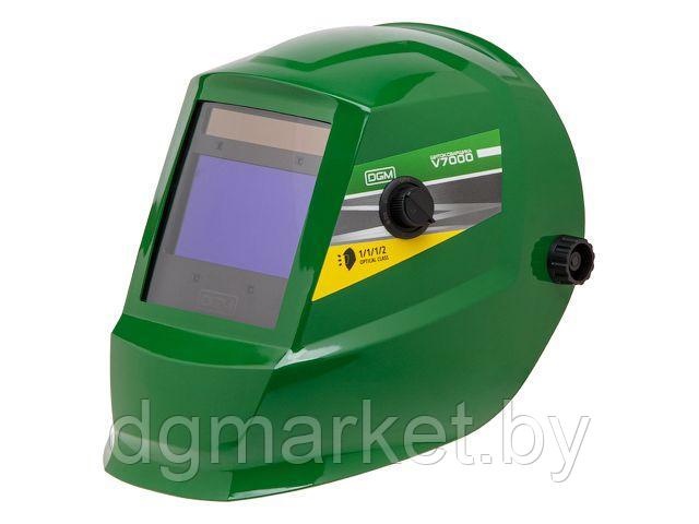 Щиток сварщика с самозатемняющимся светофильтром DGM V7000 (зеленый) (1/1/1/2, 104x63 мм (65,5 см2), DIN - фото 1 - id-p181703672