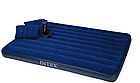Двуспальный надувной матрас Intex (152х203х25)см с насосом и двумя подушками, фото 4