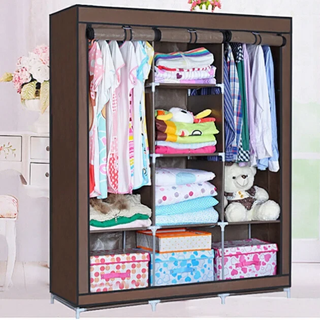 Складной шкаф Storage Wardrobe mod.88130 130 х 45 х 175 см. Трехсекционный  (Коричневый)