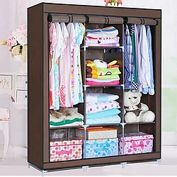 Складной шкаф Storage Wardrobe mod.88130 130 х 45 х 175 см. Трехсекционный  (Коричневый)