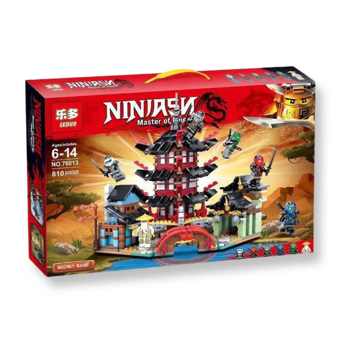 76013 Конструктор Leduo Ninjago Ниндзяго, замок дракона, 810 деталей, аналог лего Lego Ninjago Ниндзяго