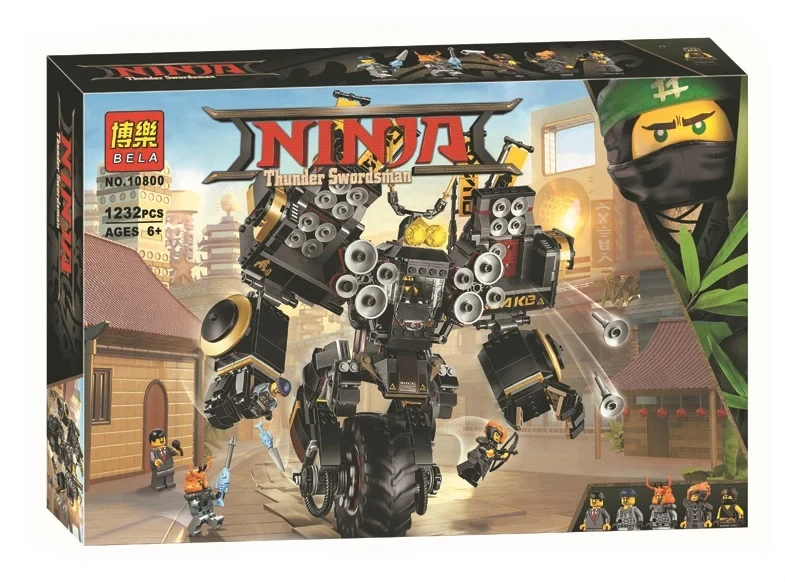 Конструктор Ninja BELA 10800 "Робот землетрясений", аналог Лего Ниндзяго 70632, 1232 детали