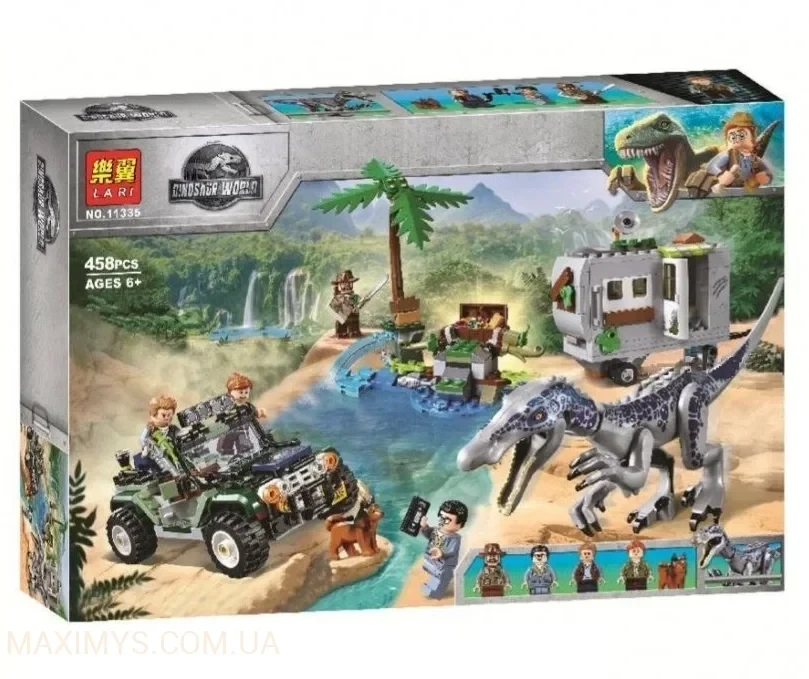 Конструктор Lari "Поединок с бариониксом: охота за сокровищами" 11335, аналог LEGO Dinosaur World 75935,458 д