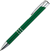 Ручка шариковая автоматическая "Ascot", 0.7 мм, зеленый, серебристый, стерж. синий