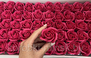 Декоративный цветок-мыло "роза" Темно-розовый 5,5*4 50шт.