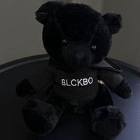 Плюшевый мишка BLCKBO черный в худи с капюшоном 40 см., фото 1