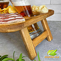 Складной столик из дуба для пива или вина на 2 бокала "Хайнекен", фото 10