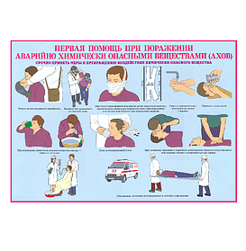 Информационный стенд "Первая помощь при поражении АХОВ"