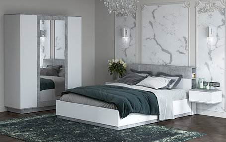 Набор мебели для жилой комнаты Quartz-13 (Спальня-1)  кровать с ПМ фабрика Интерлиния - 2 варианта цвета, фото 2