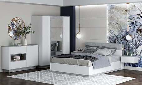 Набор мебели для жилой комнаты Quartz-14 (Спальня-2) с подъемным механизмом фабрика Интерлиния- 2 варианта цве, фото 2
