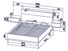 Набор мебели для жилой комнаты Quartz-16 (Спальня-4) с подъемным механизмом фабрика Интерлиния- 2 варианта цве, фото 2
