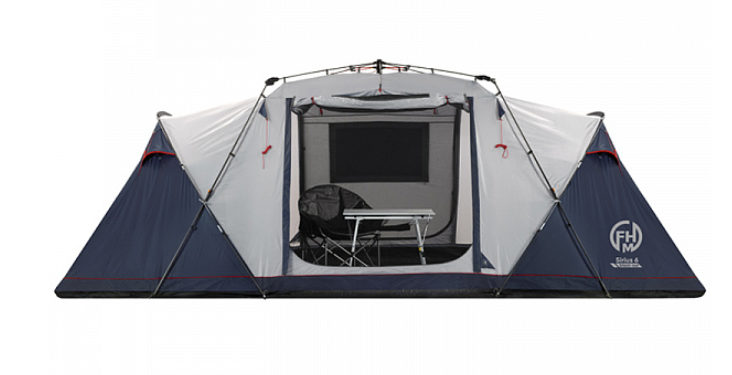Палатка полуавтоматическая кемпинговая FHM Sirius 6 black-out, фото 1