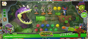 Игровой набор Растения против зомби 666-27 A, зубастик с электронным счетчиком, пулемет, шарики  б